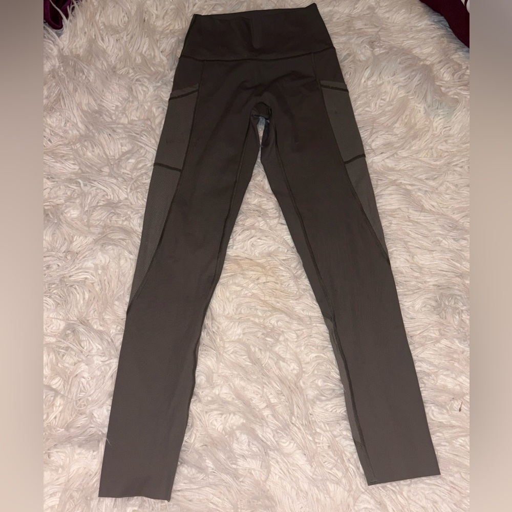 OFFLINE by Aerie Goals 7/8 High Rise Leggings Brown Gray Size Small